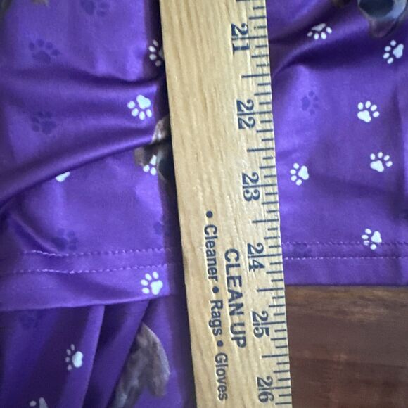 Golden Retriever Womens Pajama Set Medium Dog Purple Paw Prints Novelty Stretch - Picture 9 of 9